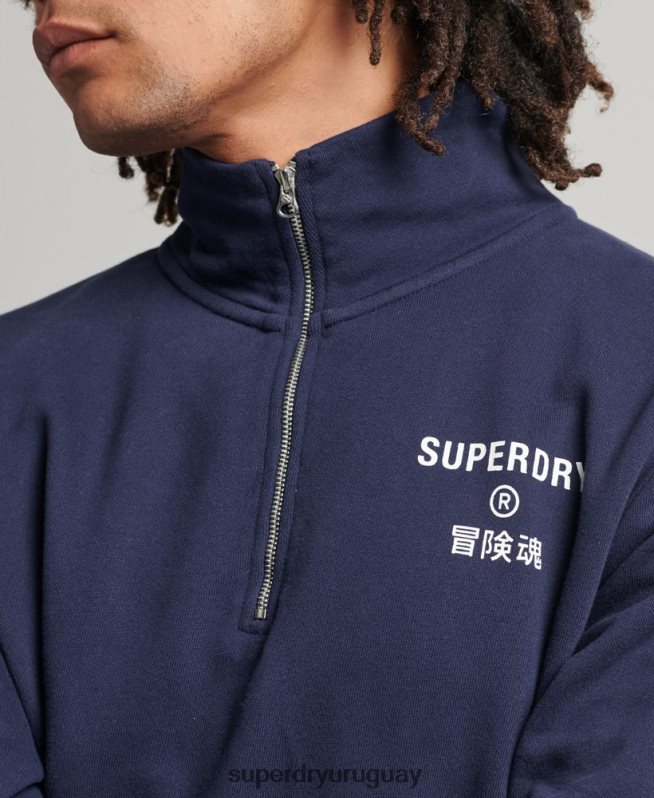 uy Superdry hombres sudadera code core sport con media cremallera Armada DT2N8Z5091 ropa