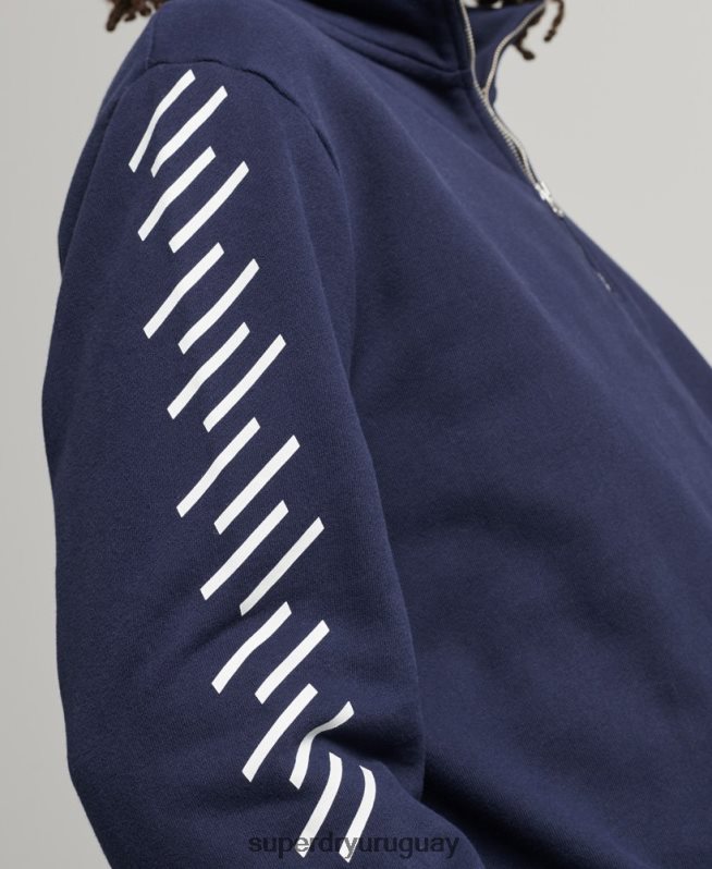 uy Superdry hombres sudadera code core sport con media cremallera Armada DT2N8Z5091 ropa