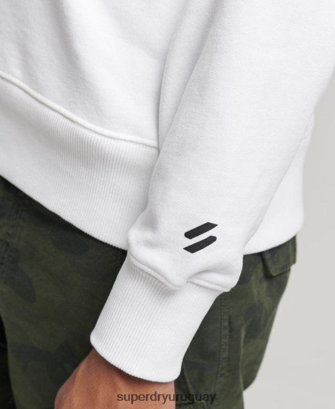 uy Superdry hombres sudadera code core sport con media cremallera blanco DT2N8Z5182 ropa