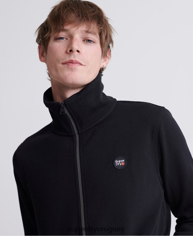 uy Superdry hombres sudadera colectiva loopback negro DT2N8Z876 ropa