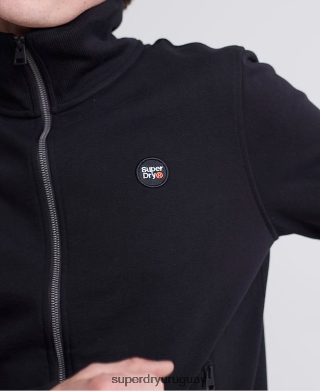 uy Superdry hombres sudadera colectiva loopback negro DT2N8Z876 ropa