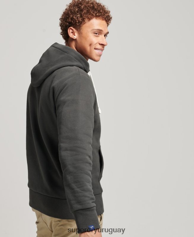 uy Superdry hombres sudadera colegial gris oscuro DT2N8Z5089 ropa