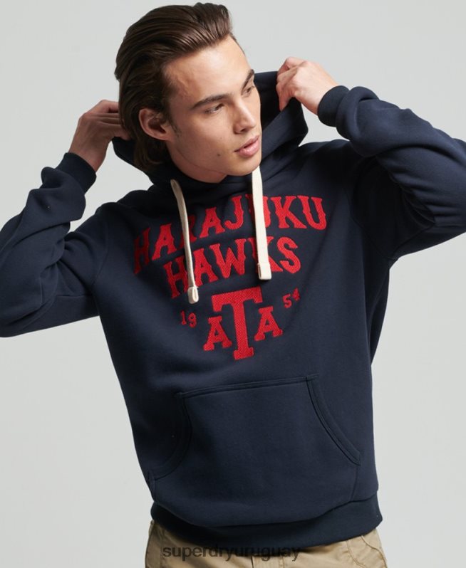 uy Superdry hombres sudadera colegial vintage Armada DT2N8Z801 ropa