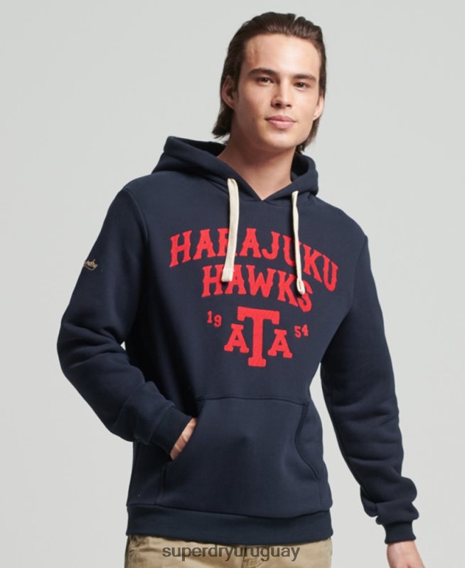 uy Superdry hombres sudadera colegial vintage Armada DT2N8Z801 ropa