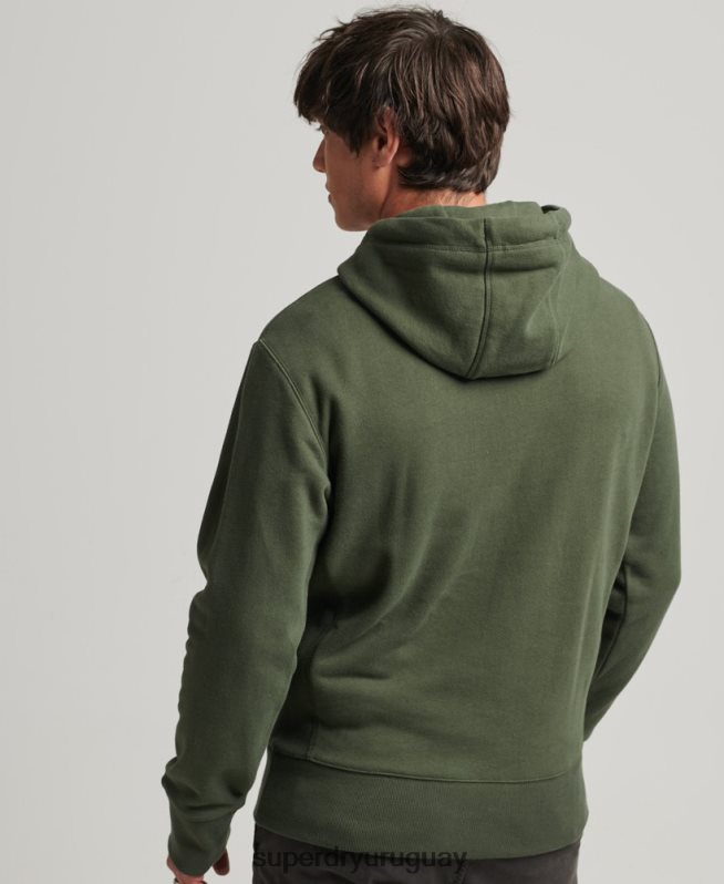 uy Superdry hombres sudadera con aplique caqui DT2N8Z654 ropa