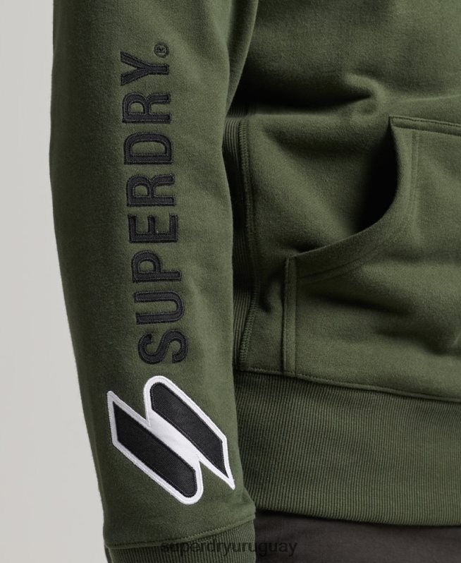 uy Superdry hombres sudadera con aplique caqui DT2N8Z654 ropa