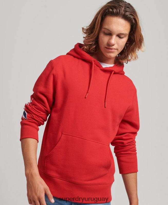 uy Superdry hombres sudadera con aplique rojo DT2N8Z655 ropa
