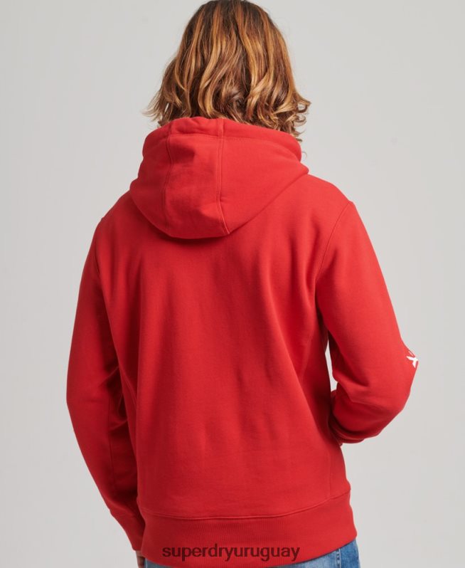 uy Superdry hombres sudadera con aplique rojo DT2N8Z655 ropa