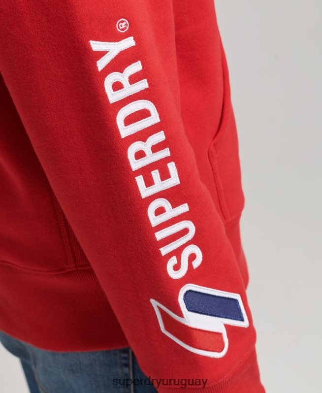 uy Superdry hombres sudadera con aplique rojo DT2N8Z655 ropa