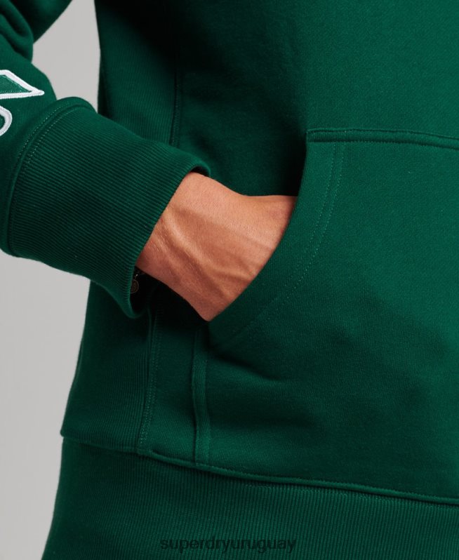 uy Superdry hombres sudadera con aplique verde DT2N8Z623 ropa