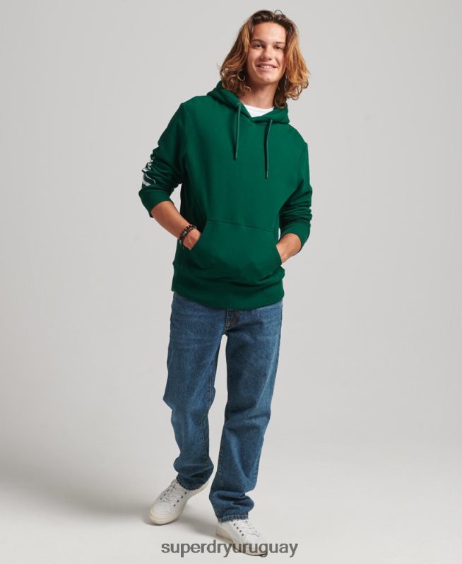 uy Superdry hombres sudadera con aplique verde DT2N8Z623 ropa