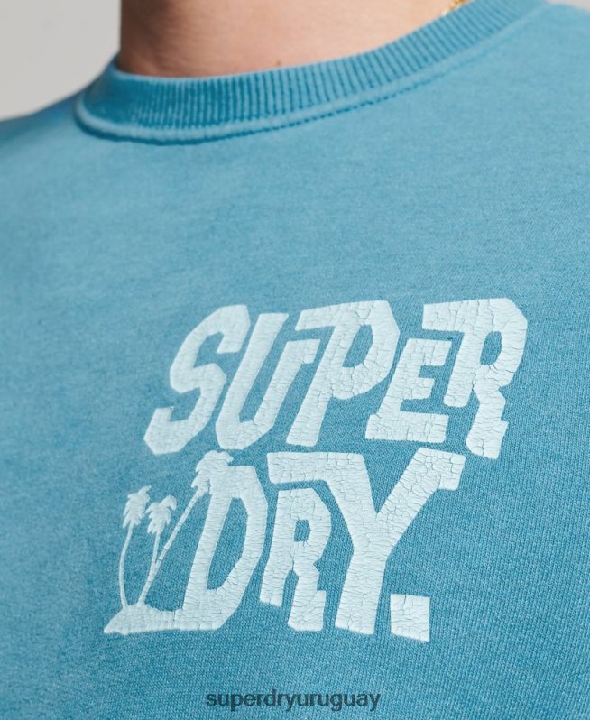 uy Superdry hombres sudadera con capucha azul DT2N8Z589 ropa