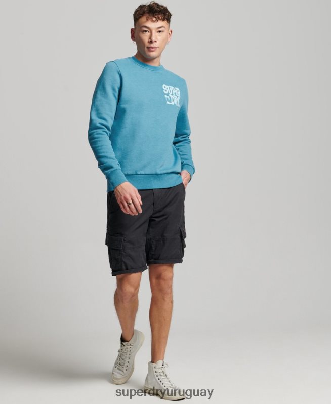 uy Superdry hombres sudadera con capucha azul DT2N8Z589 ropa
