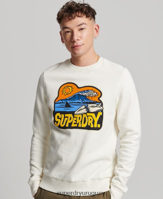 uy Superdry hombres sudadera con capucha blanco DT2N8Z542 ropa