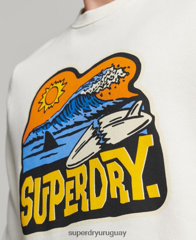 uy Superdry hombres sudadera con capucha blanco DT2N8Z542 ropa