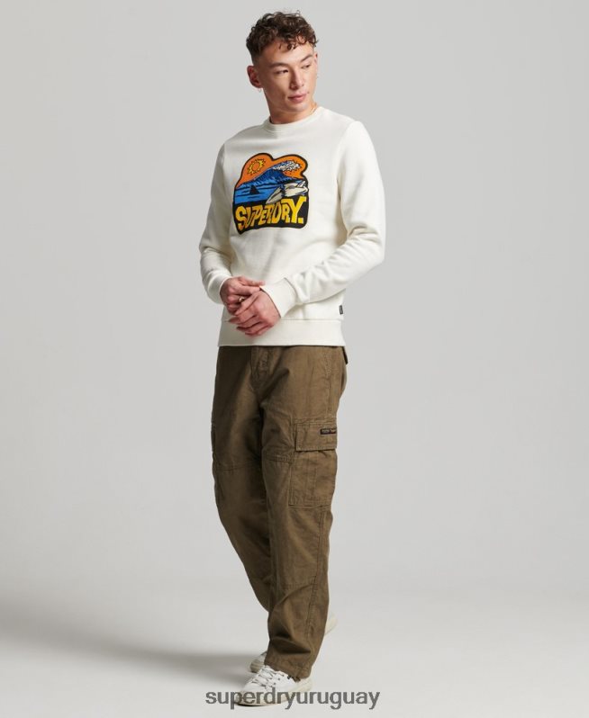 uy Superdry hombres sudadera con capucha blanco DT2N8Z542 ropa