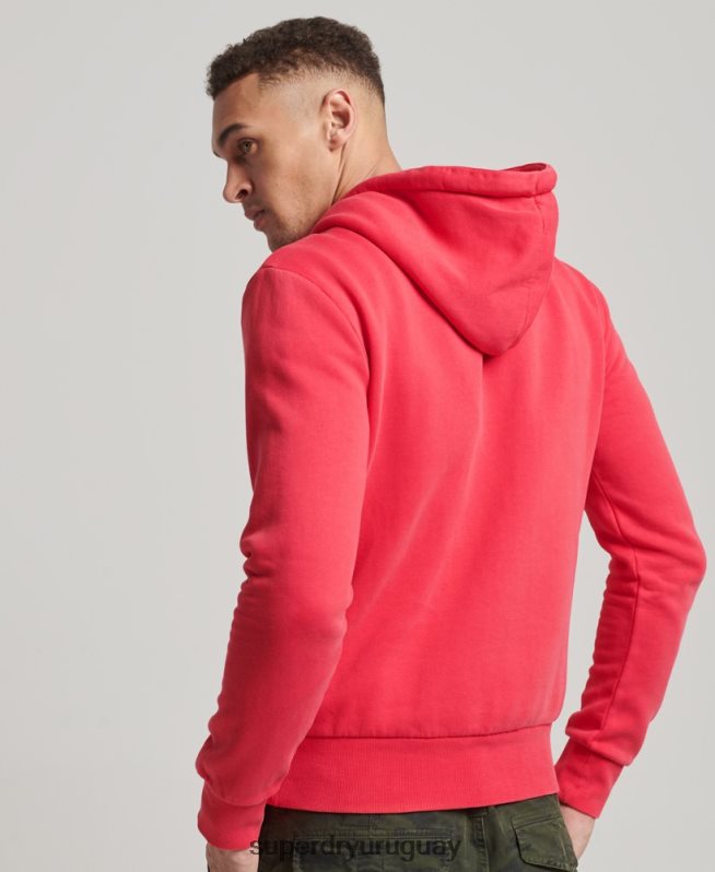 uy Superdry hombres sudadera con capucha clásica americana con logo vintage rojo DT2N8Z894 ropa
