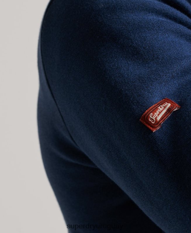 uy Superdry hombres sudadera con capucha clásica con logo vintage azul DT2N8Z629 ropa