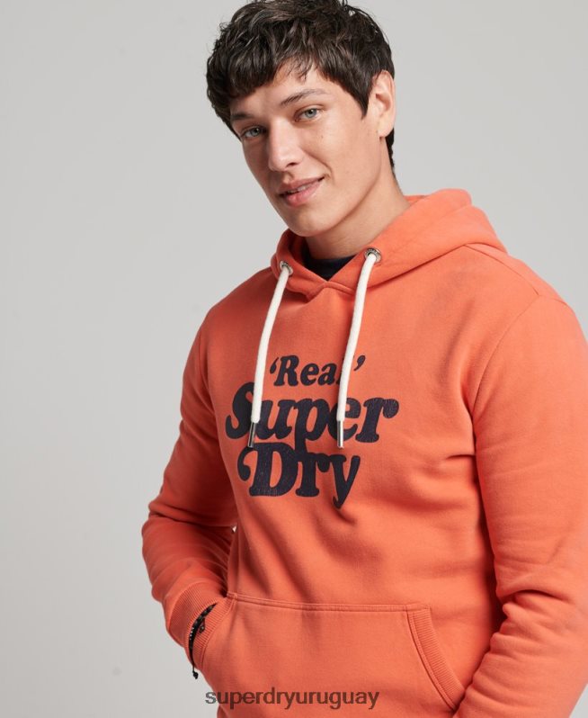 uy Superdry hombres sudadera con capucha clásica cooper vintage coral DT2N8Z670 ropa