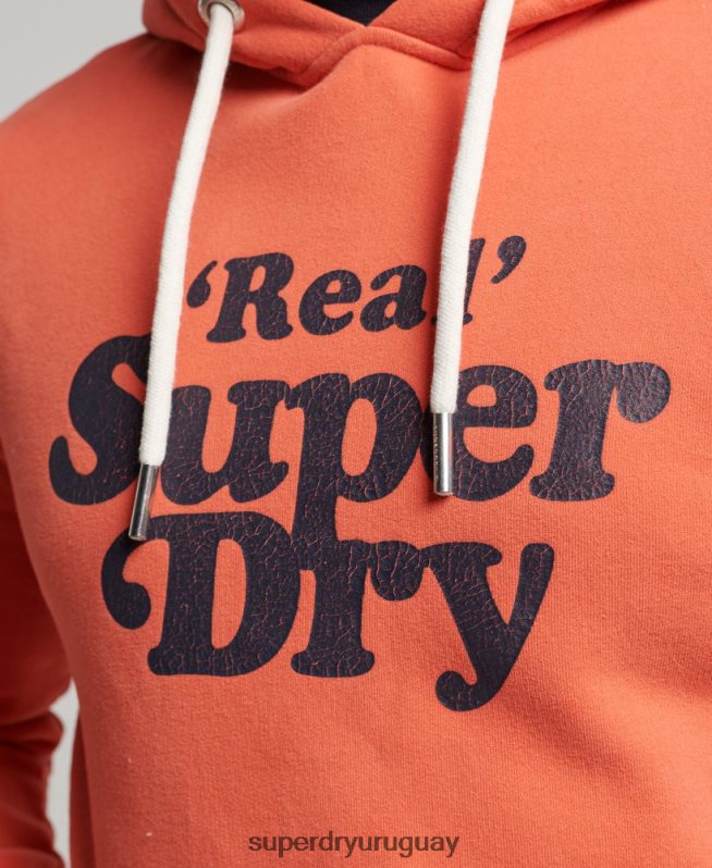 uy Superdry hombres sudadera con capucha clásica cooper vintage coral DT2N8Z670 ropa
