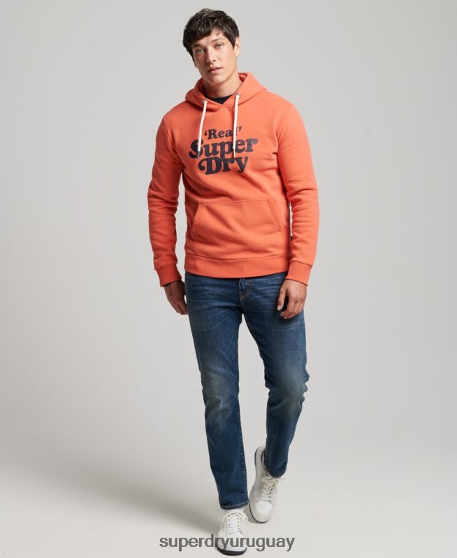 uy Superdry hombres sudadera con capucha clásica cooper vintage coral DT2N8Z670 ropa
