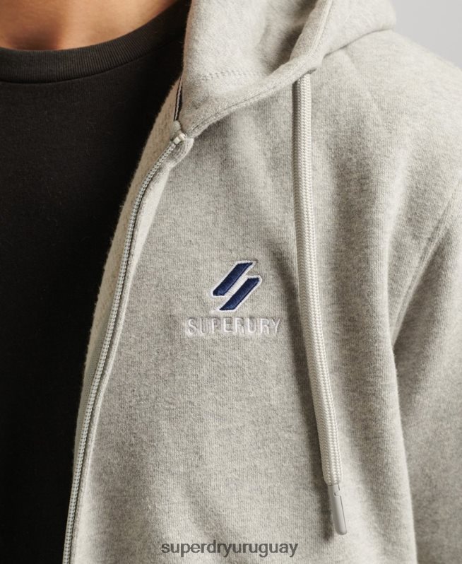 uy Superdry hombres sudadera con capucha code essential gris DT2N8Z5205 ropa