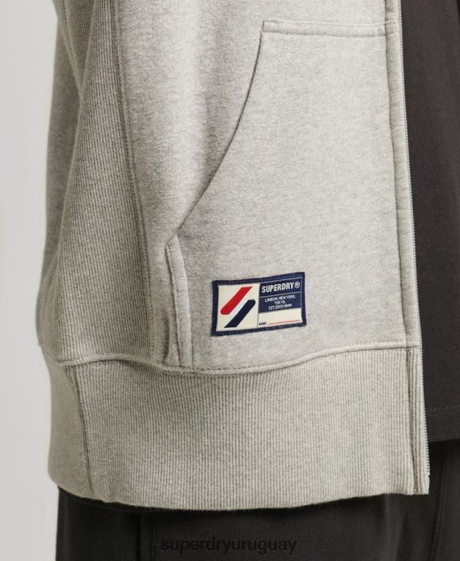 uy Superdry hombres sudadera con capucha code essential gris DT2N8Z5205 ropa