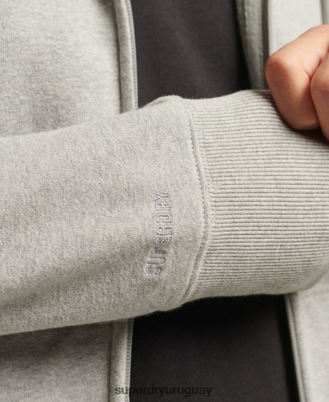 uy Superdry hombres sudadera con capucha code essential gris DT2N8Z5205 ropa