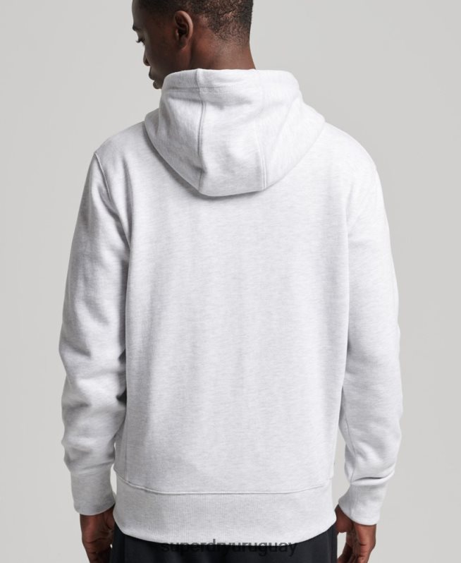 uy Superdry hombres sudadera con capucha code essential gris claro DT2N8Z887 ropa