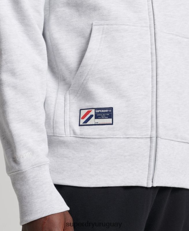 uy Superdry hombres sudadera con capucha code essential gris claro DT2N8Z887 ropa