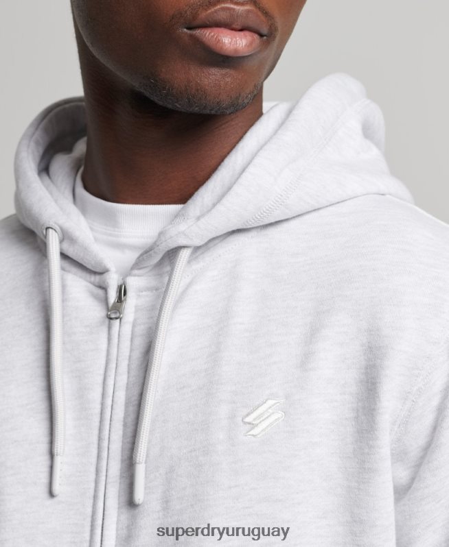 uy Superdry hombres sudadera con capucha code essential gris claro DT2N8Z887 ropa