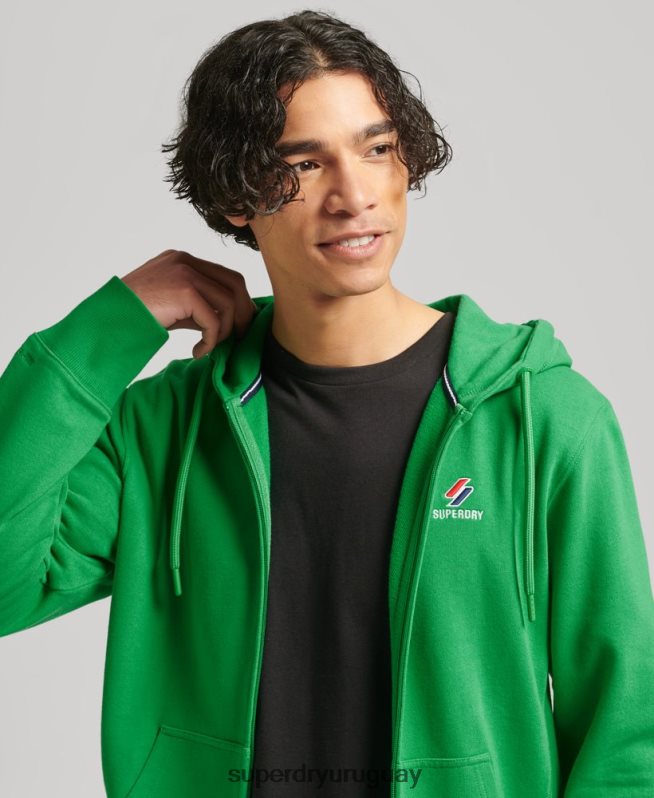 uy Superdry hombres sudadera con capucha code essential verde DT2N8Z5128 ropa