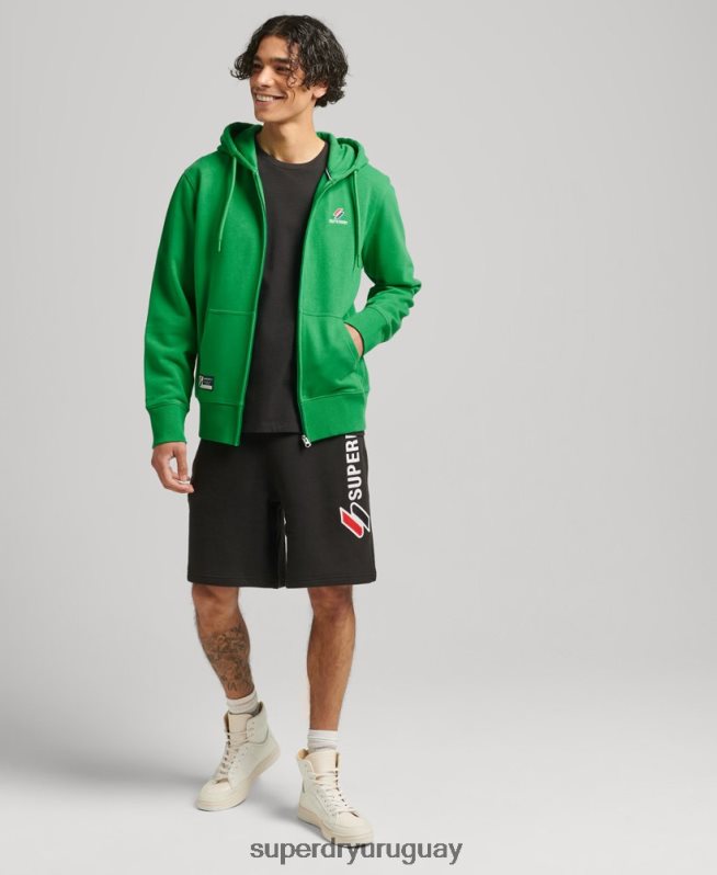 uy Superdry hombres sudadera con capucha code essential verde DT2N8Z5128 ropa