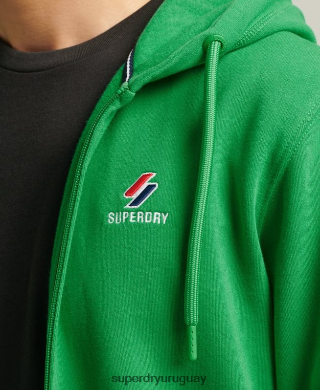 uy Superdry hombres sudadera con capucha code essential verde DT2N8Z5128 ropa