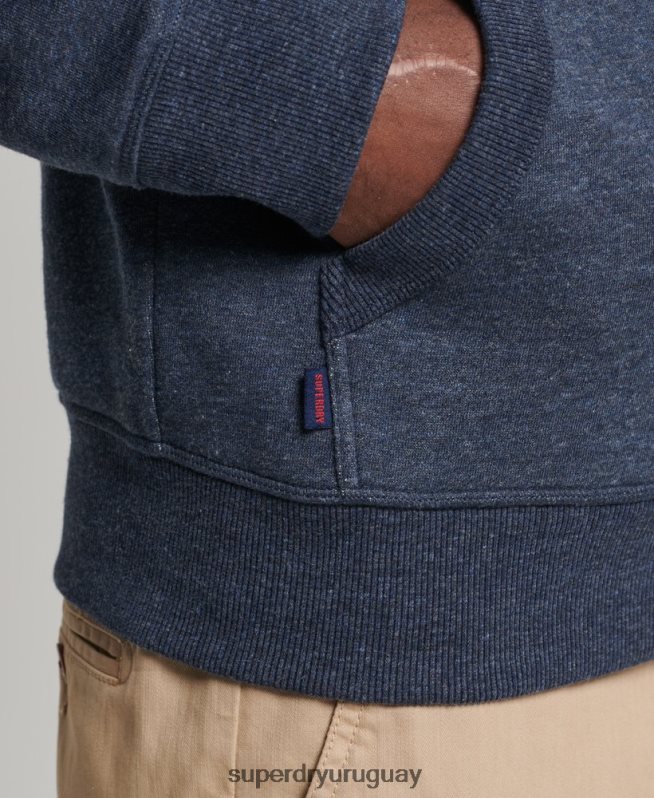 uy Superdry hombres sudadera con capucha de algodón orgánico con logo vintage bordado Armada DT2N8Z713 ropa