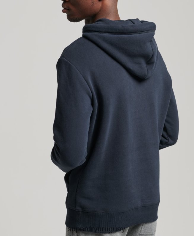 uy Superdry hombres sudadera con capucha de algodón orgánico con logo vintage bordado Armada DT2N8Z721 ropa