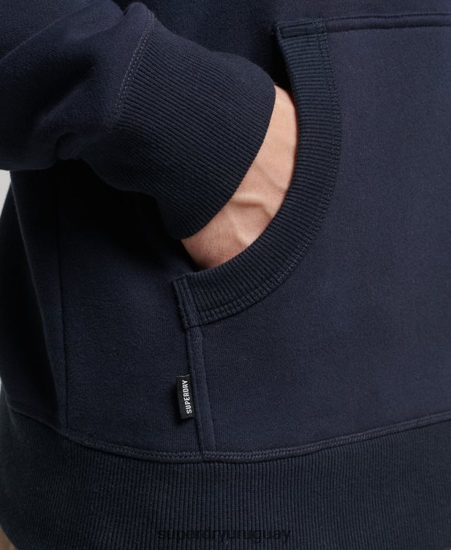 uy Superdry hombres sudadera con capucha de algodón orgánico con logo vintage bordado Armada DT2N8Z856 ropa