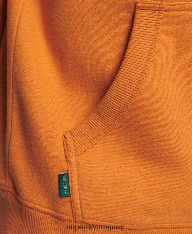 uy Superdry hombres sudadera con capucha de algodón orgánico con logo vintage bordado amarillo DT2N8Z744 ropa