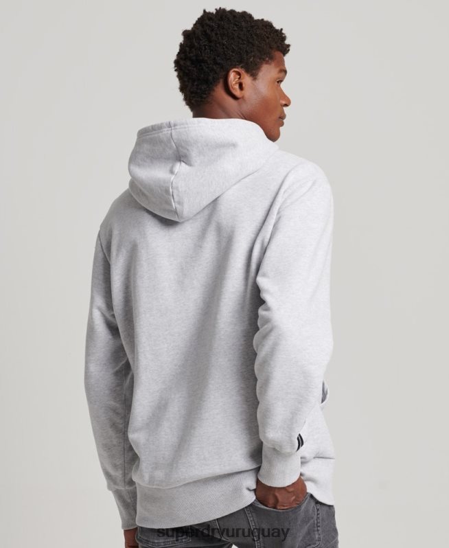 uy Superdry hombres sudadera con capucha de ciudad reciclada gris claro DT2N8Z793 ropa