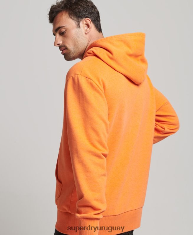 uy Superdry hombres sudadera con capucha de ciudad reciclada naranja DT2N8Z747 ropa