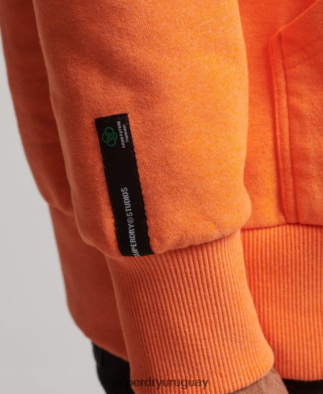 uy Superdry hombres sudadera con capucha de ciudad reciclada naranja DT2N8Z747 ropa
