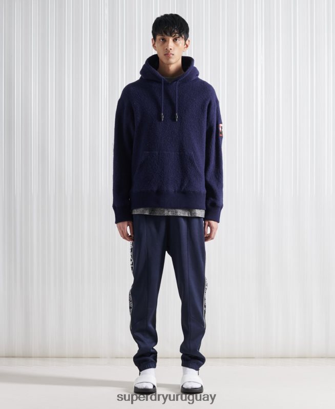 uy Superdry hombres sudadera con capucha de lana sdx de edición limitada azul oscuro DT2N8Z898 ropa