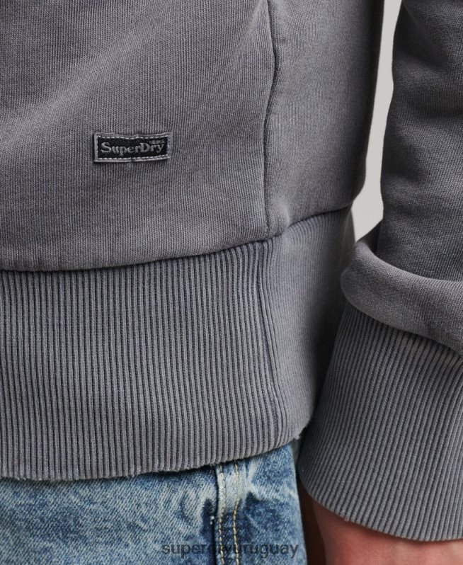 uy Superdry hombres sudadera con capucha de marca indie vintage gris oscuro DT2N8Z526 ropa