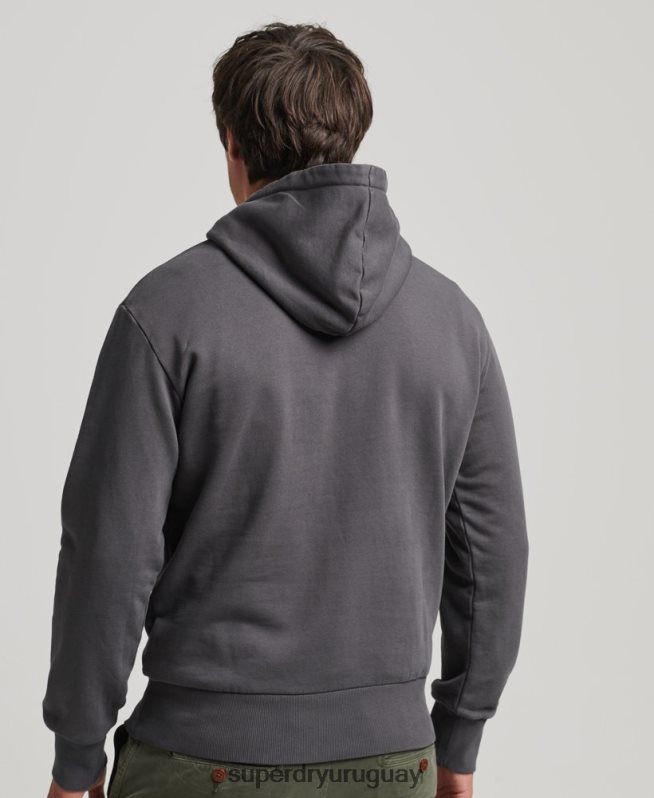 uy Superdry hombres sudadera con capucha de rock psicodélico gris oscuro DT2N8Z514 ropa