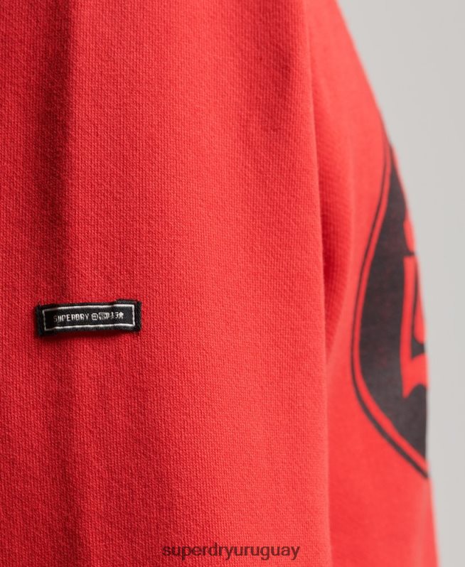 uy Superdry hombres sudadera con capucha de rock psicodélico rojo DT2N8Z667 ropa