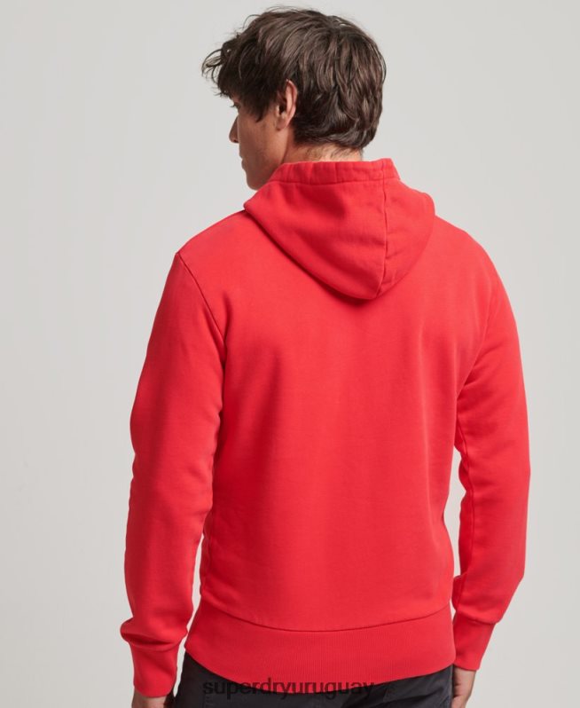 uy Superdry hombres sudadera con capucha de rock psicodélico rojo DT2N8Z759 ropa