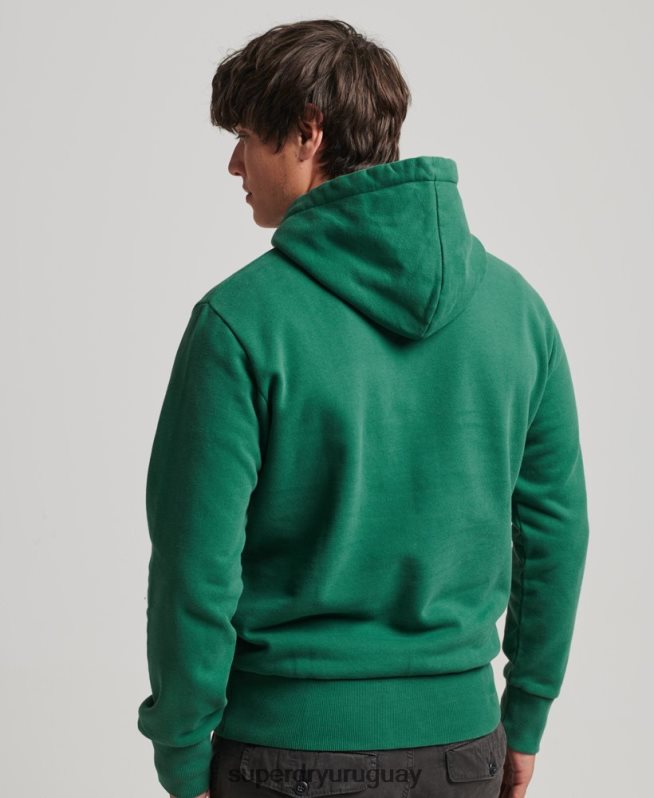 uy Superdry hombres sudadera con capucha de rock psicodélico verde DT2N8Z5056 ropa