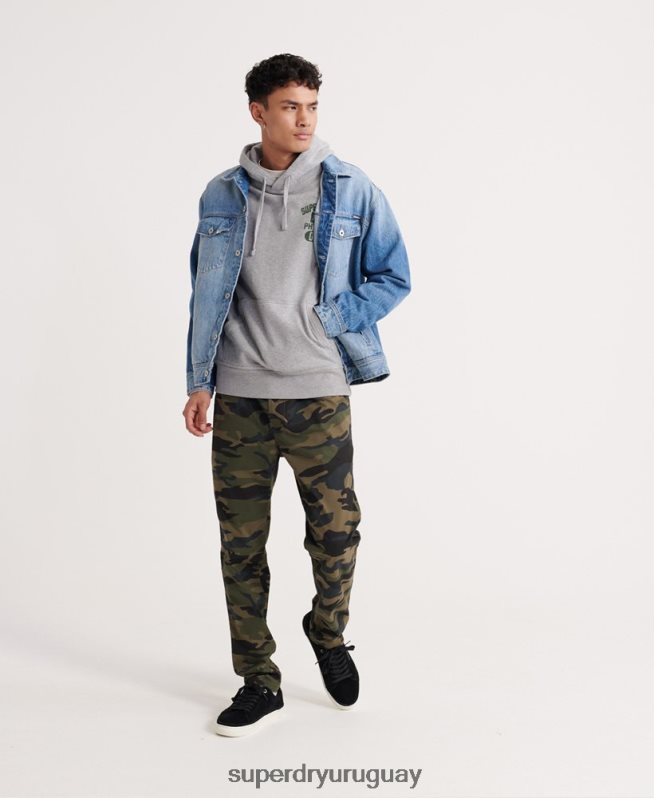 uy Superdry hombres sudadera con capucha de superestado gris DT2N8Z902 ropa