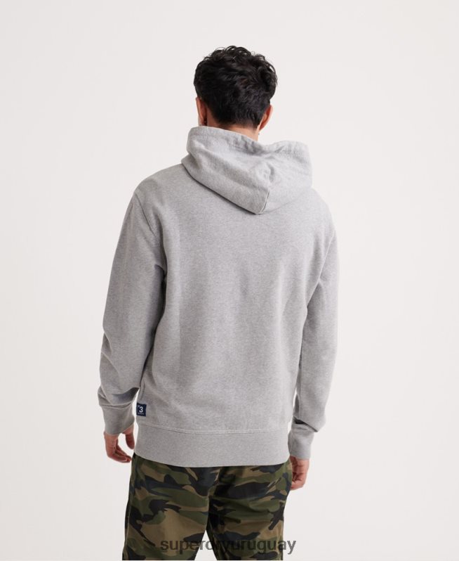 uy Superdry hombres sudadera con capucha de superestado gris DT2N8Z902 ropa