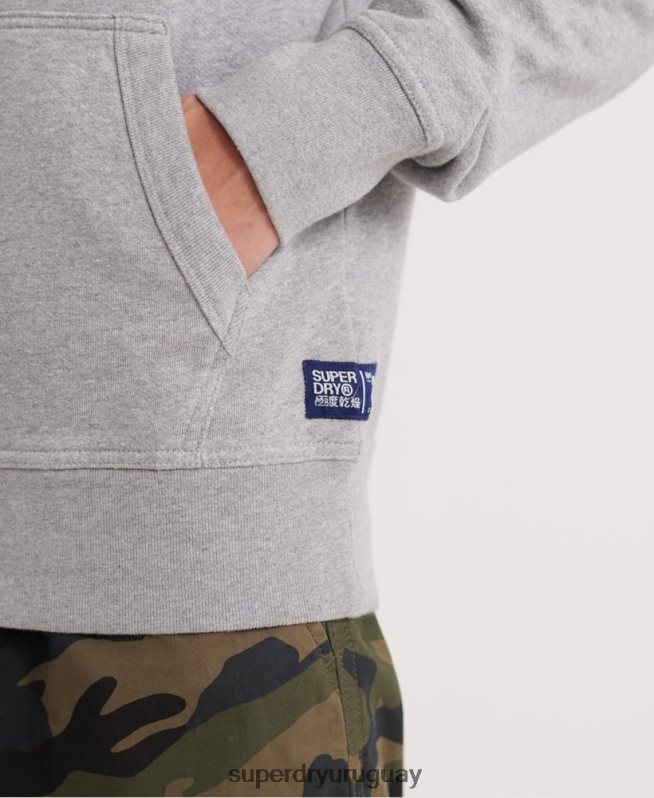 uy Superdry hombres sudadera con capucha de superestado gris DT2N8Z902 ropa